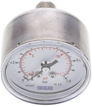 ES-Manometer waagerecht, 50mm, 0 - 1 bar, G 1/4"