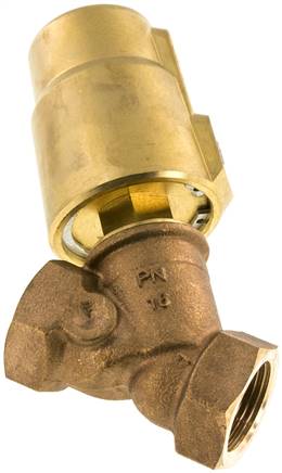 Schrägsitzventil Messing, G 1", offen, Standard