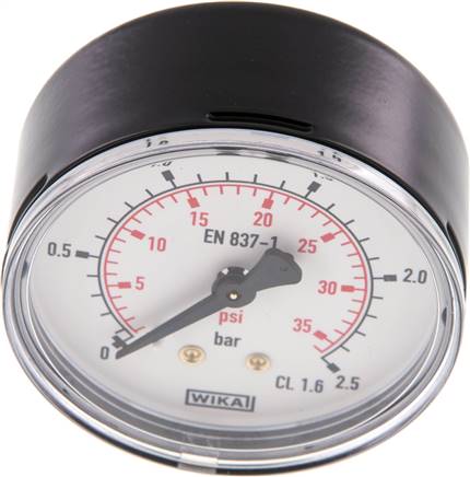 Manometer waagerecht (ST/Ms), 63mm, 0 - 2,5 bar, G 1/4"