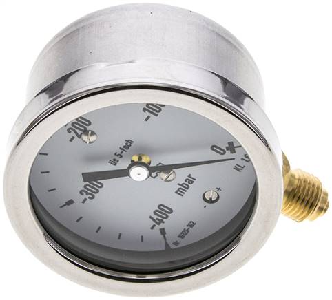 Manometer senkrecht 63mm, -400 bis 0 mbar, G 1/4"