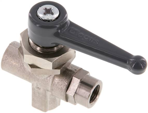 3-Wege T-Kugelhahn, Messing, L-Bohrung, G 1/8", PN 20