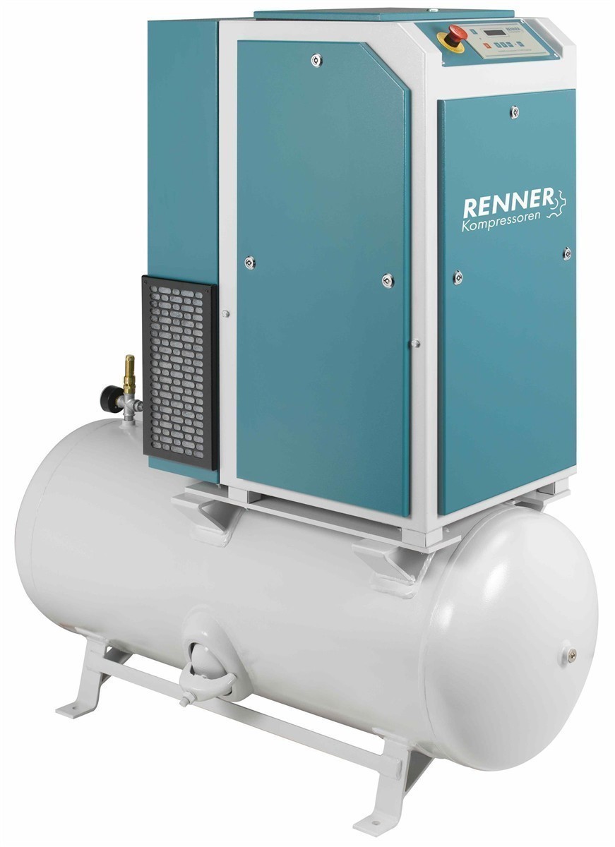 Compressore RENNER RSDF-PRO 5.5 su serbatoio da 250 litri - compressore a vite a controllo di frequenza