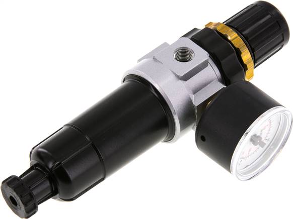 Mini-Filterregler G 1/8", 0,5 - 10 bar, Metallbehälter