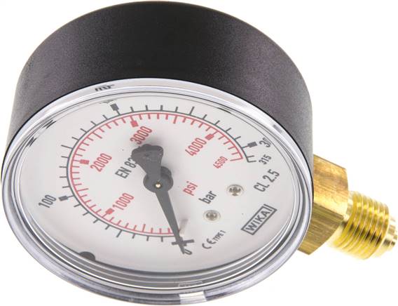 Manometer senkrecht (KU/Ms), 63mm, 0 bis 315 bar, G 1/4"