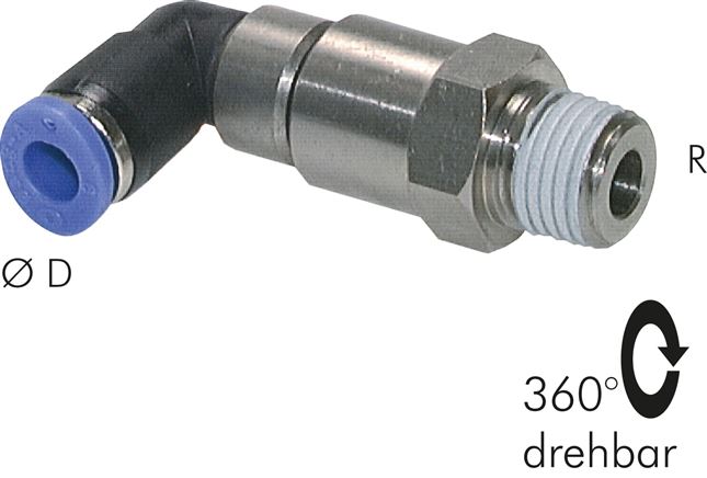 Winkel-Schnelldrehverschraubung R 3/8"-12mm, IQS-Standard