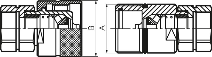 Schott-Schraubkupplung, Muffe Baugr.6, 28 L (M36x2)