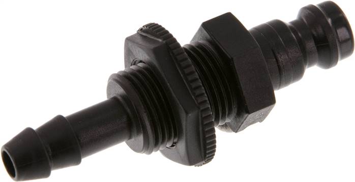 Schott-Kupplungsstecker (NW5) 6 (1/4")mm Schlauch, POM