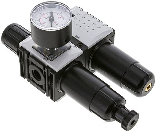 FUTURA Wartungseinheit, 2-tlg., G 1/4", 0,2 - 4 bar, Baur.0, Metallbehälter