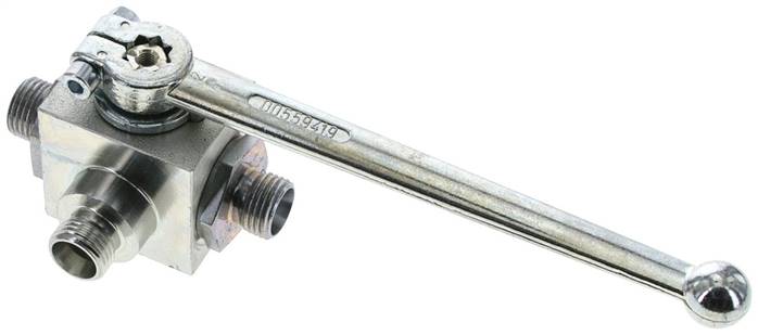Hochdruck-3-Wege Kugelhahn, T-Bohrung, 10 L (M16x1,5), 0 bis 315bar