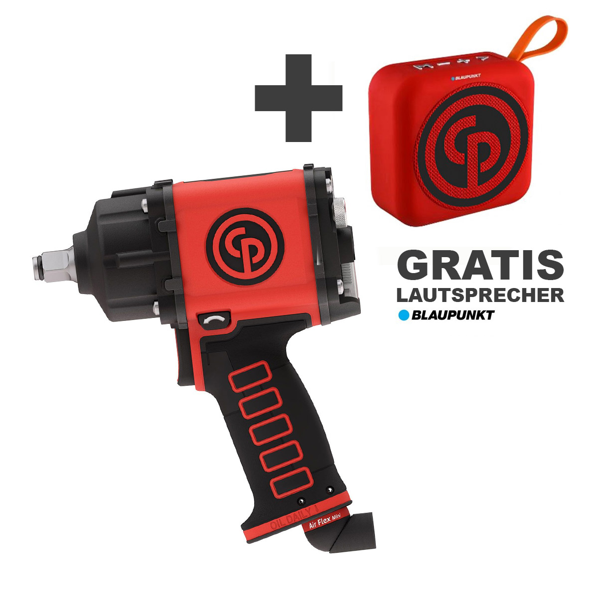 AKTION: Chicago Pneumatic Schlagschrauber G 1/2 CP7755 Air Flex Mini + GRATIS BT Lautsprecher