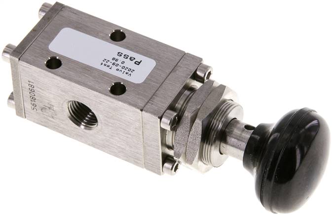 3/2-Wege (NC/NO) Tasterventil, G 1/4", Federrückstellung