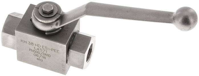 Hochdruck-Kugelhahn, Edelstahl, G 3/8", -0,999 bis 500bar, -30°C bis max. +180°C