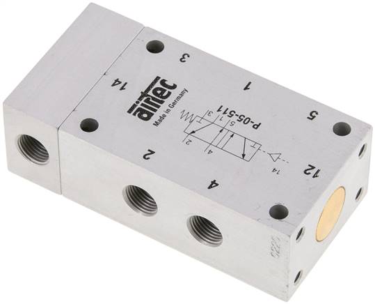 5/2-Wege Pneumatikventil mit Feder, G 1/8"