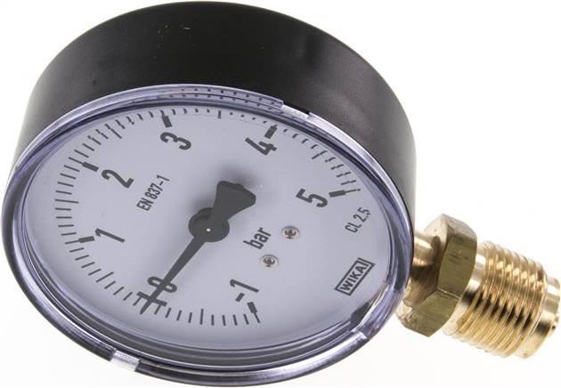 Manometer senkrecht, 80mm, -1 bis 5 bar