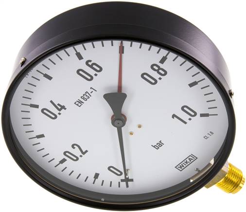 Manometer senkrecht, 160mm, 0 - 1 bar