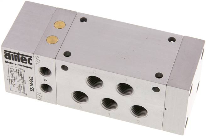 Zweihand-Sicherheitsblock G 1/4", 5/2-Wege (Federrückstellung)