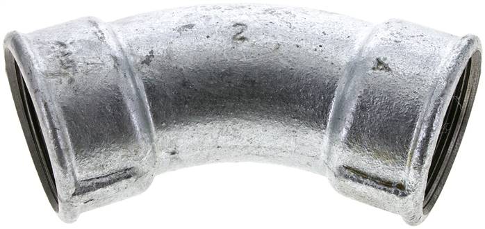 45°-Bogen Rp 2" (IG), Temperguss verzinkt