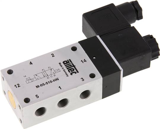 5/2-Wege Magnetventil, G 1/8", Luftfeder, 230 V AC