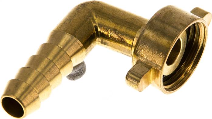 2/3-Schlauchtülle, mit Mutter G 1/2"-10mm, Winkel 90°