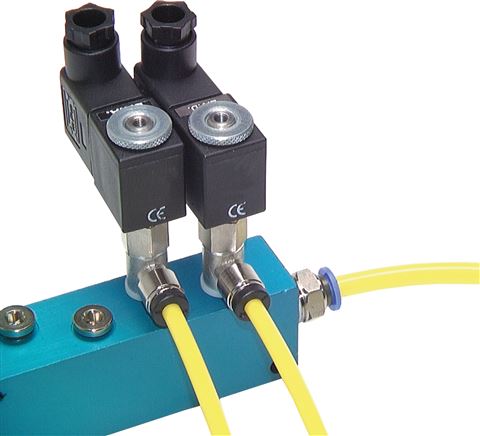 Hohlschrauben-Magnetventil G 1/8"-4, 3/2-Wege, 12 V= (NC)PE-Ringstück