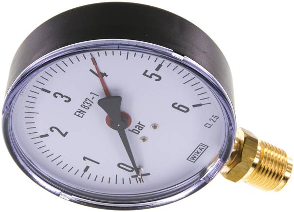 Manometer senkrecht, 100mm, 0 - 6 bar