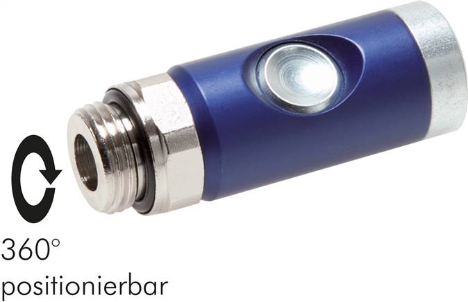 Sicherheits-Druckknopfkupplung (NW7,2), G 3/8" AG, Stahl verzinkt