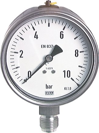 Chemie-Manometer senkrecht, 100mm, -1 bis 3 bar