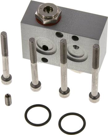 NAMUR Adapterplatte, 3/2-Wege Drosselfunktion für Zuluft der druckbeaufschlagten