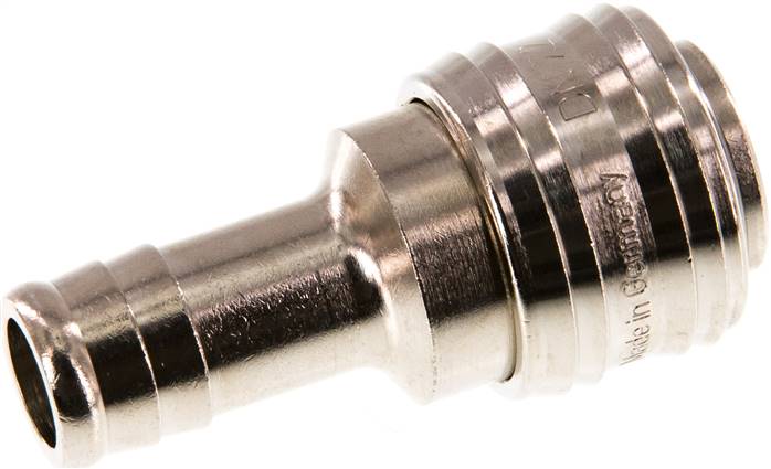 Schnellkupplung (NW7,2) 13 (1/2")mm Schlauch, Messing vernickelt
