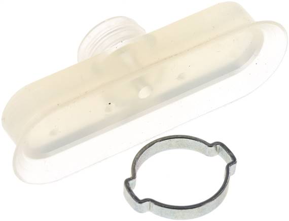 Ovalsauger, 75 x 25mm, Hub 3mm, Silikon (60A, transparent)