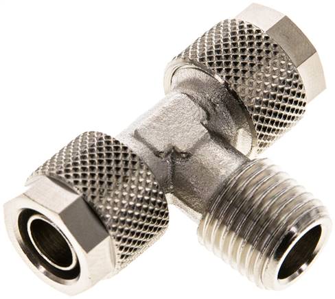 T-Verschraubung R 1/4"-10x8mm, Messing vernickelt