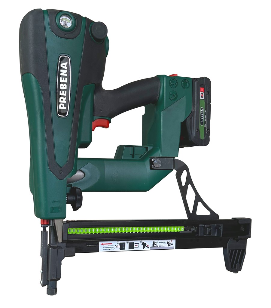 Druckluft-Akku-Nagler PKT-8-RHC40 + 2x 2,0 AH Akku + Akku-Station 12-36 für Nägel Type RHC 15-40 mm