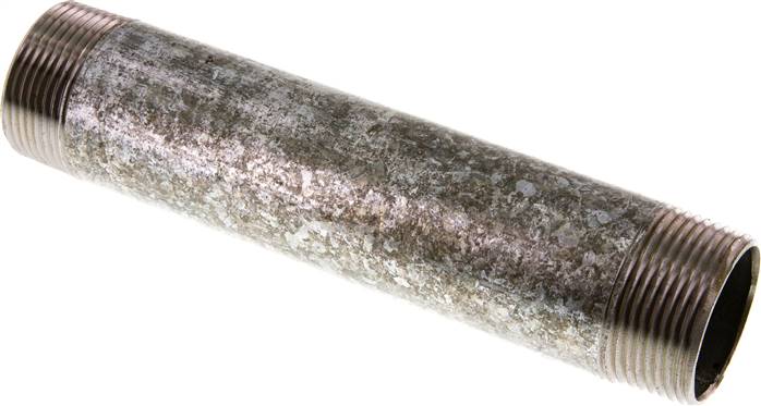 Rohrdoppelnippel R 1-1/4"-180mm, Stahlrohr ST 37 verzinkt