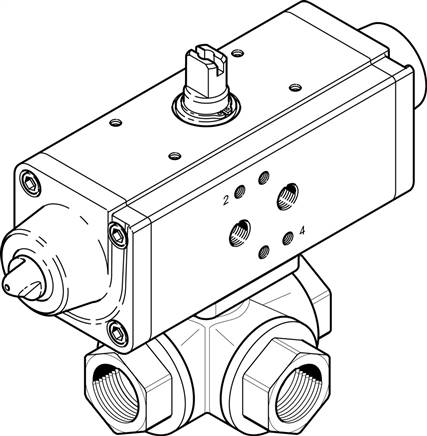 FESTO VZBA-1/2"-GGG-63-32T-F0304-V4V4T-PS30-R-90-4-C (1915746) Kugelhahn-Antriebseinheit
