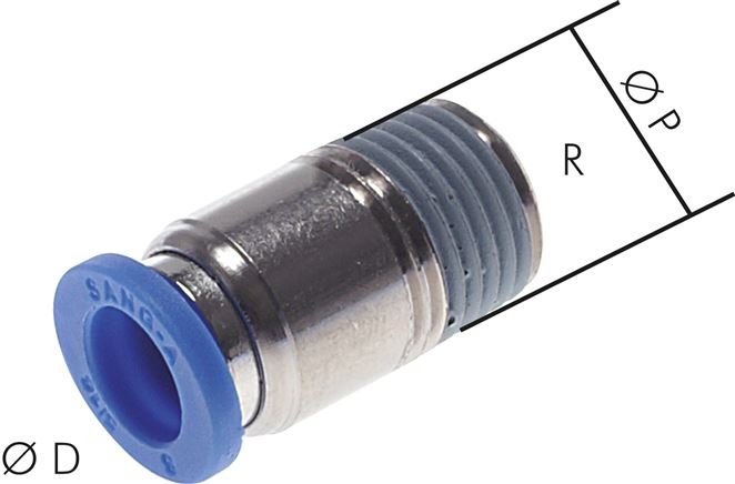 Gerader Steckanschluss R 3/8"-8mm, IQS-Standard m. Innens