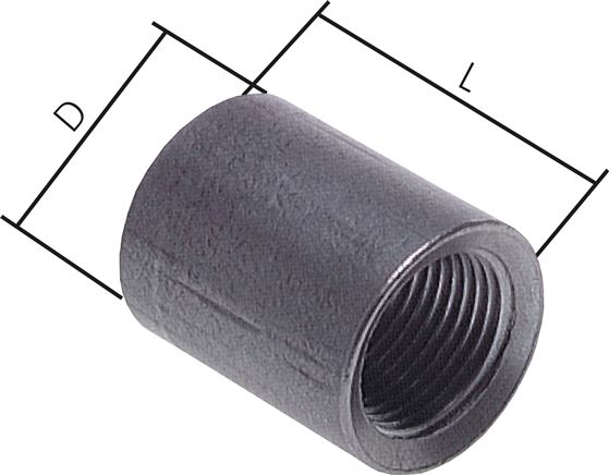 Anschweißmuffe Rp 1/4"-25mm, ST 37-2 (DIN2986-voll)