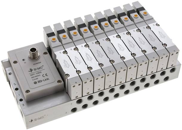 Ventilterminal 10x5/2-Wege, IO-Link, G 1/8" an Grundplatte (seitlich)