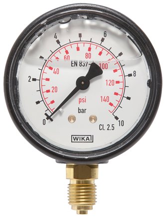Glycerin-Manometer senkrecht (KU/Ms), 63mm, -1 bis 3 bar