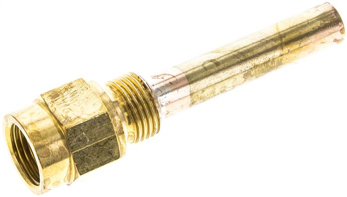 Schutzrohr f. Maschinenthermometer, 100mm, Messing