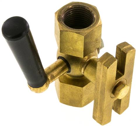 Manometer-Absperrhahn G 1/2" Muffe - Muffe, Messing, Prüfanschluss 	60 x 25 x 10