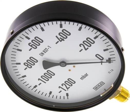 Manometer senkrecht, 160mm, -1200 bis 0 mbar