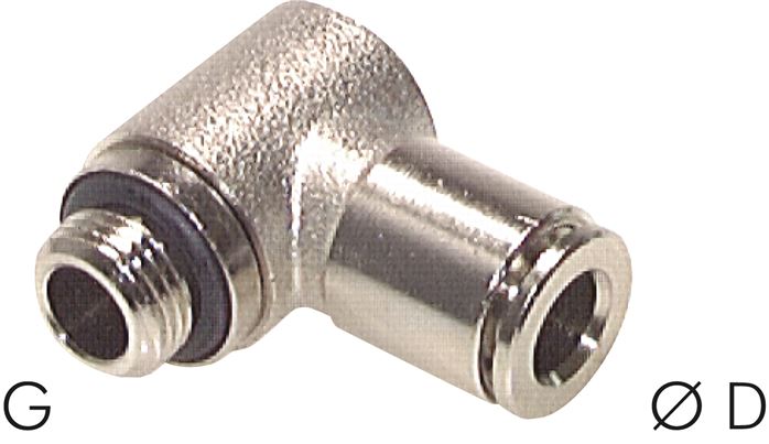 Kompakt-Steckanschluss, Winkel, einfach, MS vernickelt