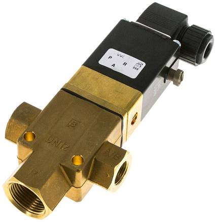 3/2-Wege Magnetventil G 3/8" (Abluft G 3/4") stromlos geöffnet (NO)