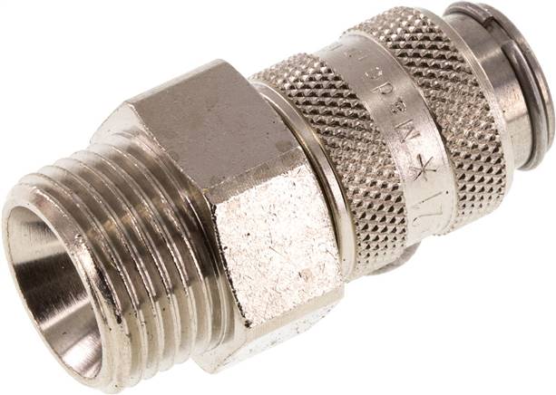 Schnellkupplung (NW5) G 3/8"(AG), Stahl gehärtet & vernickelt