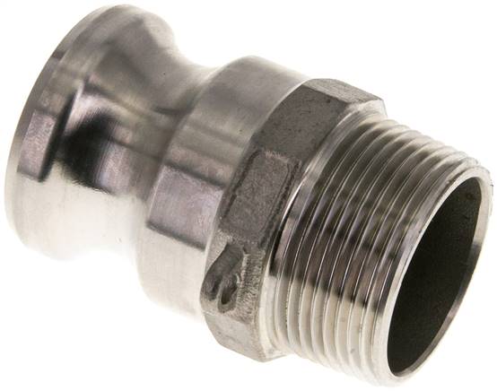 Kamlock-Stecker (F) NPT 1-1/4"(AG), Edelstahl (1.4408)