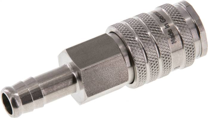 Schnellkupplung (NW7,2) 10mm Schlauch, Edelstahl, mit Kugelverriegelung