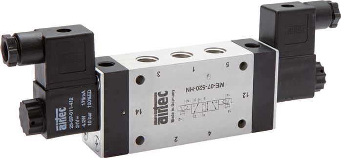 5/2-Wege Magnetimpulsventil mit Fremdluftanschluss, G 1/8" 115V