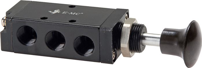 5/2-Wege Axial-Handhebelventil, Raste, G 1/8"