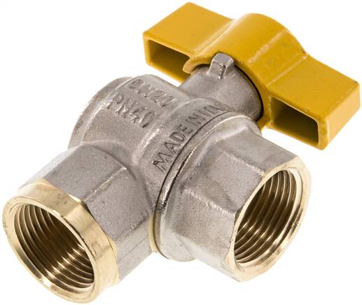 Messing-Winkelkugelhahn, DVGW, Rp 3/4", -0,9 bis 40bar
