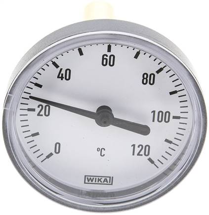 Bimetallthermometer, waagerecht D63/0 bis +120°C/60mm, Kunststoffgehäuse